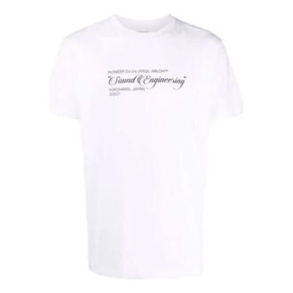 Off-White Men’ s SS21 Painting Pattern Round Neck Short Sleeve White T-Shirt