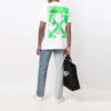 Off-White Men’ s SS21 Painting Pattern Round Neck Short Sleeve White T-Shirt