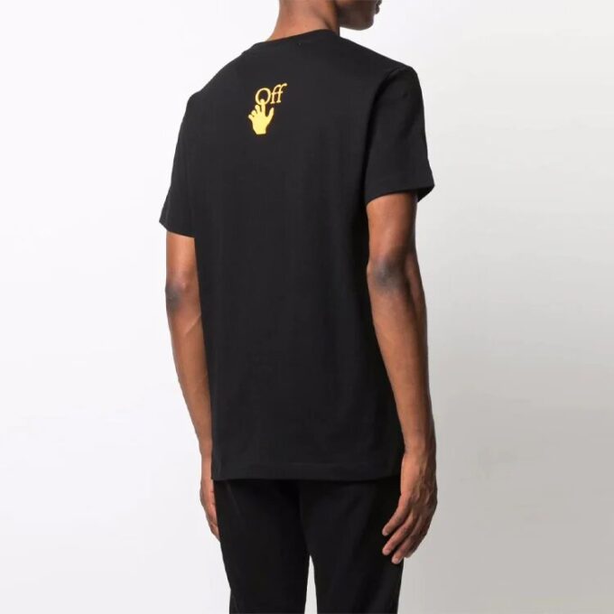 Off-White Men’ s SS21 Pattern Printing Short Sleeve Black T-Shirt