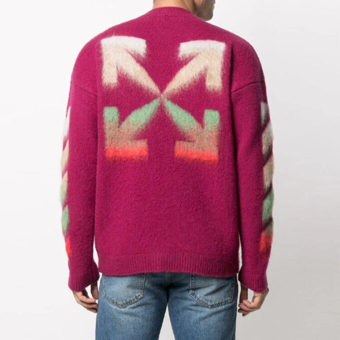 Off-White Men’ s SS21 Printing Pattern Knit Red