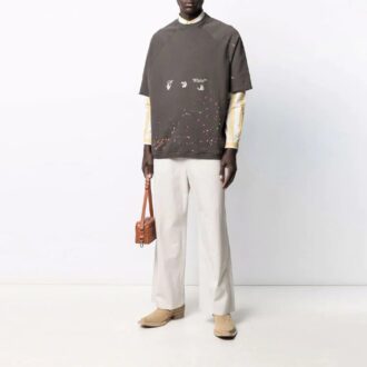 Off-White Men’ s SS21 Short Sleeve Ordinary Version Gray T-Shirt