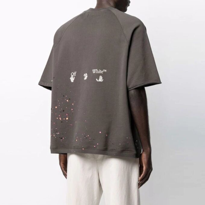 Off-White Men’ s SS21 Short Sleeve Ordinary Version Gray T-Shirt
