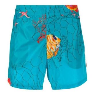 Off-White Men’ s SS21 Small Printing Lake Blue Pants