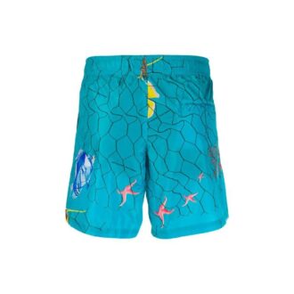 Off-White Men’ s SS21 Small Printing Lake Blue Pants