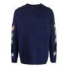 Off-White Men’ s SS21 Stripe Pattern Intarsia Knit Blue