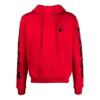 Off-White Men’ s SS21 Twill Printing Logo Loose Fit Red