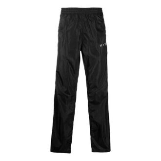 Off-White Men’ s SS21 Zipper Detail Logo Sports Pants/Trousers/Joggers Black