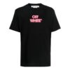 Off-White Men’ s SS22 Alphabet Logo Printing Round Neck Short Sleeve Loose Fit Black T-Shirt