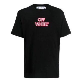 Off-White Men’ s SS22 Alphabet Logo Printing Round Neck Short Sleeve Loose Fit Black T-Shirt Off-White Men’ s SS22 Alphabet Logo Printing Round Neck Short Sleeve Loose Fit Black T-Shirt