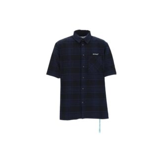 Off-White Men’ s SS22 Alphabet Printing Plaid Arrow Short Sleeve Shirt Blue Off-White Men’ s SS22 Alphabet Printing Plaid Arrow Short Sleeve Shirt Blue