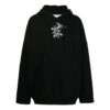 Off-White Men’ s SS22 Arrow Logo Printing Cotton Hooded Long Sleeves Version Black