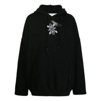 Off-White Men’ s SS22 Arrow Logo Printing Cotton Hooded Long Sleeves Version Black Off-White Men’ s SS22 Arrow Logo Printing Cotton Hooded Long Sleeves Version Black