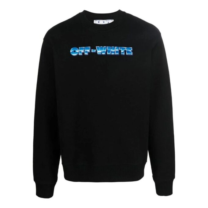 Off-White Men’ s SS22 Arrow Pattern Logo Round Neck Black