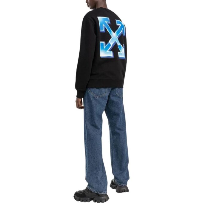 Off-White Men’ s SS22 Arrow Pattern Logo Round Neck Black