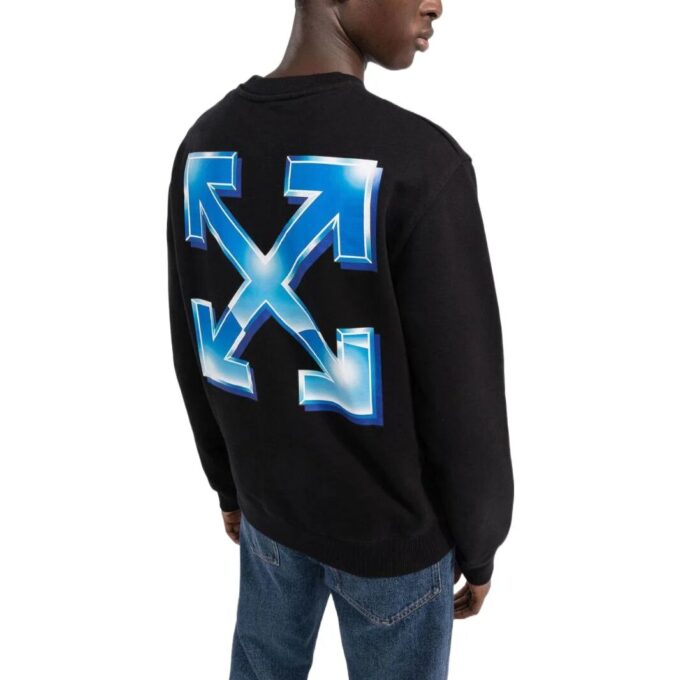 Off-White Men’ s SS22 Arrow Pattern Logo Round Neck Black