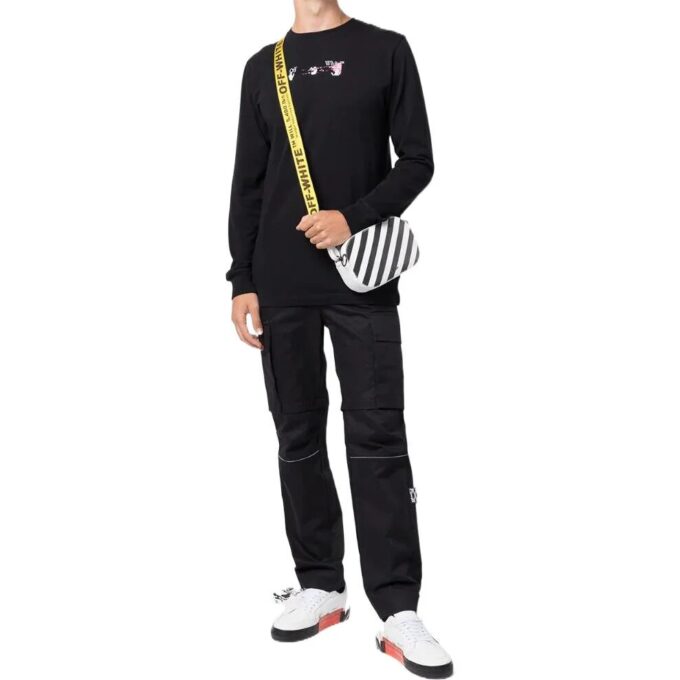 Off-White Men’ s SS22 Arrow Pattern Printing Long Sleeves Black T-Shirt