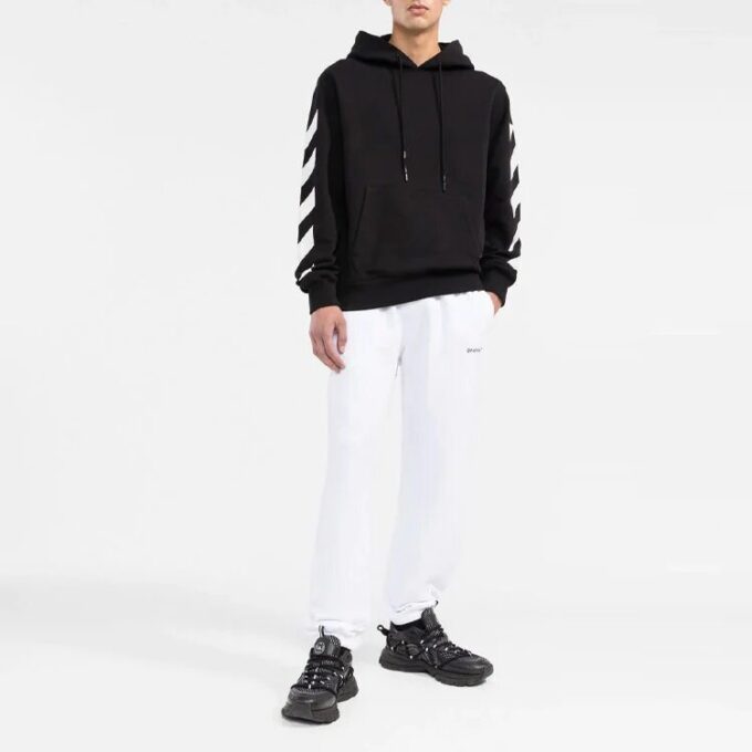 Off-White Men’ s SS22 Arrow Pattern Printing Loose Fit Autumn Black