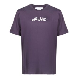 Off-White Men’ s SS22 Arrow Pattern Printing Round Neck Short Sleeve Loose Fit Purple T-Shirt Off-White Men’ s SS22 Arrow Pattern Printing Round Neck Short Sleeve Loose Fit Purple T-Shirt