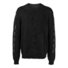 Off-White Men’ s SS22 Arrow Printing Round Neck Pullover Long Sleeves Wool Sweater Black