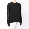 Off-White Men’ s SS22 Arrow Printing Round Neck Pullover Long Sleeves Wool Sweater Black