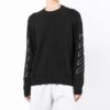 Off-White Men’ s SS22 Arrow Printing Round Neck Pullover Long Sleeves Wool Sweater Black