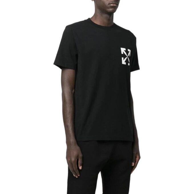 Off-White Men’ s SS22 Arrow Printing Short Sleeve Black T-Shirt