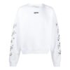 Off-White Men’ s SS22 Back Arrow Printing Round Neck Long Sleeves Loose Fit White