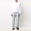 Off-White Men’ s SS22 Back Arrow Printing Round Neck Long Sleeves Loose Fit White