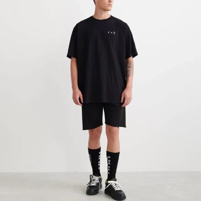 Off-White Men’ s SS22 Back Caravaggio Short Sleeve Loose Fit Black T-Shirt