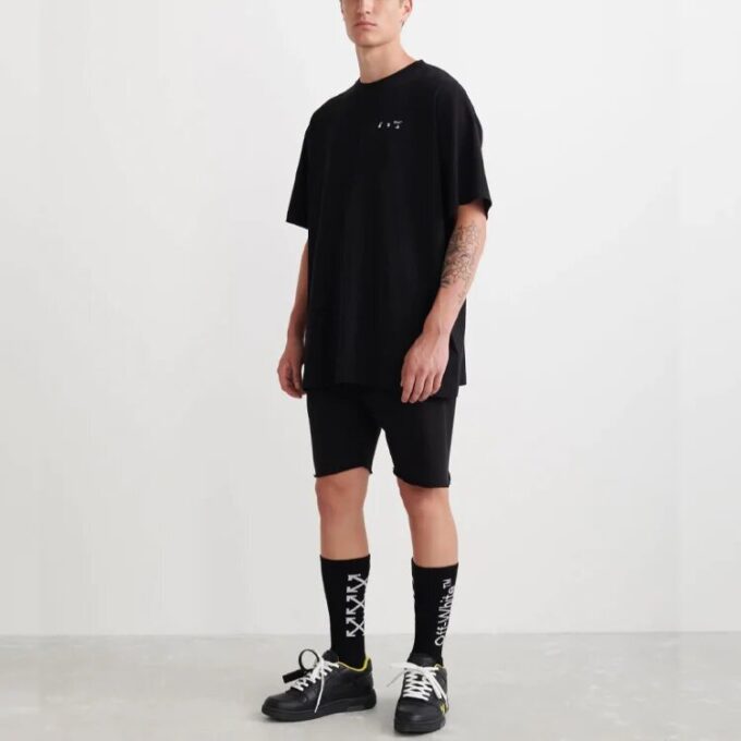 Off-White Men’ s SS22 Back Caravaggio Short Sleeve Loose Fit Black T-Shirt