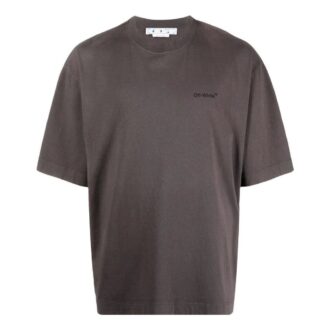 Off-White Men’ s SS22 Back Classic Logo Printing Round Neck Short Sleeve Ordinary Version Brown T-Shirt Off-White Men’ s SS22 Back Classic Logo Printing Round Neck Short Sleeve Ordinary Version Brown T-Shirt