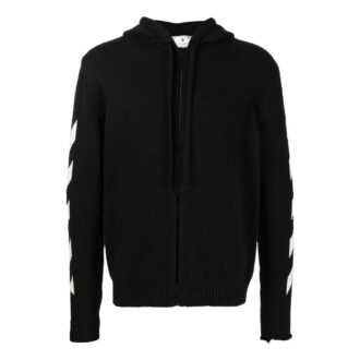 Off-White Men’ s SS22 Back Classic Logo Printing Zipper Hooded Long Sleeves Ordinary Version Black Off-White Men’ s SS22 Back Classic Logo Printing Zipper Hooded Long Sleeves Ordinary Version Black