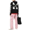 Off-White Men’ s SS22 Back Classic Logo Printing Zipper Hooded Long Sleeves Ordinary Version Black