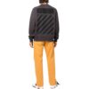 Off-White Men’ s SS22 Back Logo Printing Round Neck Pullover Long Sleeves Ordinary Version Dark Grey