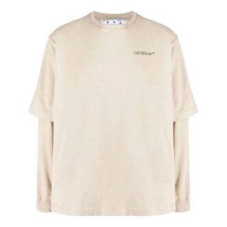 Off-White Men’ s SS22 Back Painting Printing Long Sleeves Loose Fit T-Shirt Off-White Men’ s SS22 Back Painting Printing Long Sleeves Loose Fit T-Shirt