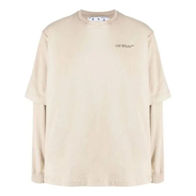 Off-White Men’ s SS22 Back Painting Printing Long Sleeves Loose Fit T-Shirt