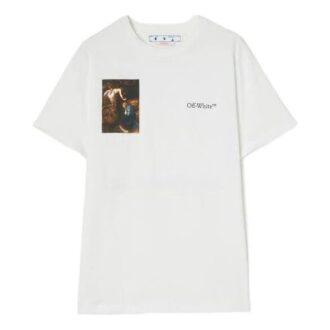Off-White Men’ s SS22 Back Painting Printing Round Neck Short Sleeve White T-Shirt Off-White Men’ s SS22 Back Painting Printing Round Neck Short Sleeve White T-Shirt