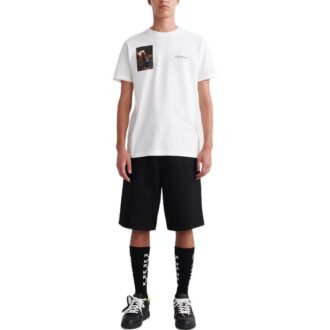 Off-White Men’ s SS22 Back Painting Printing Round Neck Short Sleeve White T-Shirt Off-White Men’ s SS22 Back Painting Printing Round Neck Short Sleeve White T-Shirt