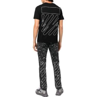 Off-White Men’ s SS22 Back Print Short Sleeve Black T-Shirt Off-White Men’ s SS22 Back Print Short Sleeve Black T-Shirt