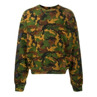 Off-White Men’ s SS22 Camouflage Printing Round Neck Pullover Version Green Off-White Men’ s SS22 Camouflage Printing Round Neck Pullover Version Green