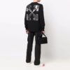 Off-White Men’ s SS22 Caravaggio Arrow Alphabet Long Sleeves Loose Fit Black T-Shirt