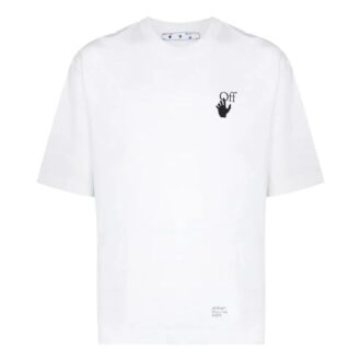 Off-White Men’ s SS22 Caravaggio Arrow Pattern Logo Printing Round Neck Short Sleeve White T-Shirt Off-White Men’ s SS22 Caravaggio Arrow Pattern Logo Printing Round Neck Short Sleeve White T-Shirt