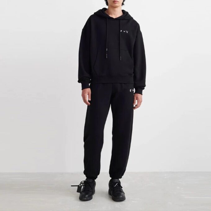 Off-White Men’ s SS22 Caravaggio Painting Printing Hooded Long Sleeves Black