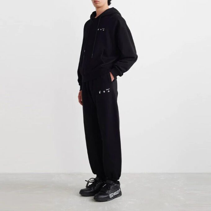 Off-White Men’ s SS22 Caravaggio Painting Printing Hooded Long Sleeves Black