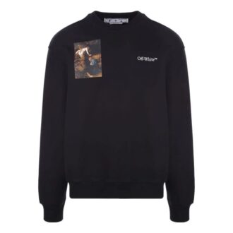 Off-White Men’ s SS22 Character Logo Printing Round Neck Long Sleeves Black Off-White Men’ s SS22 Character Logo Printing Round Neck Long Sleeves Black