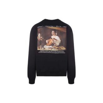 Off-White Men’ s SS22 Character Logo Printing Round Neck Long Sleeves Black Off-White Men’ s SS22 Character Logo Printing Round Neck Long Sleeves Black