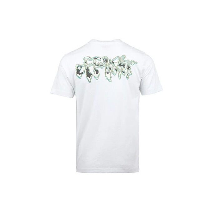Off-White Men’ s SS22 Chest Classic Arrow Alphabet Printing Short Sleeve White T-Shirt