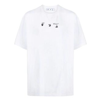 Off-White Men’ s SS22 Chest Printing Round Neck Pullover Short Sleeve White T-Shirt Off-White Men’ s SS22 Chest Printing Round Neck Pullover Short Sleeve White T-Shirt