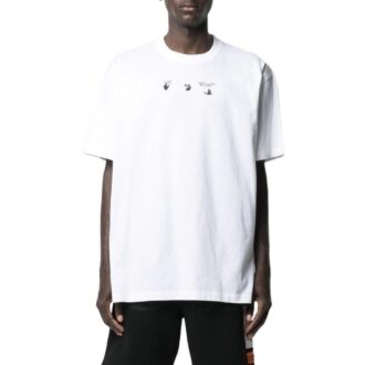 Off-White Men’ s SS22 Chest Printing Round Neck Pullover Short Sleeve White T-Shirt Off-White Men’ s SS22 Chest Printing Round Neck Pullover Short Sleeve White T-Shirt