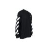 Off-White Men’ s SS22 Diag Alphabet Stripe Pattern Pullover Long Sleeves Loose Fit Black T-Shirt